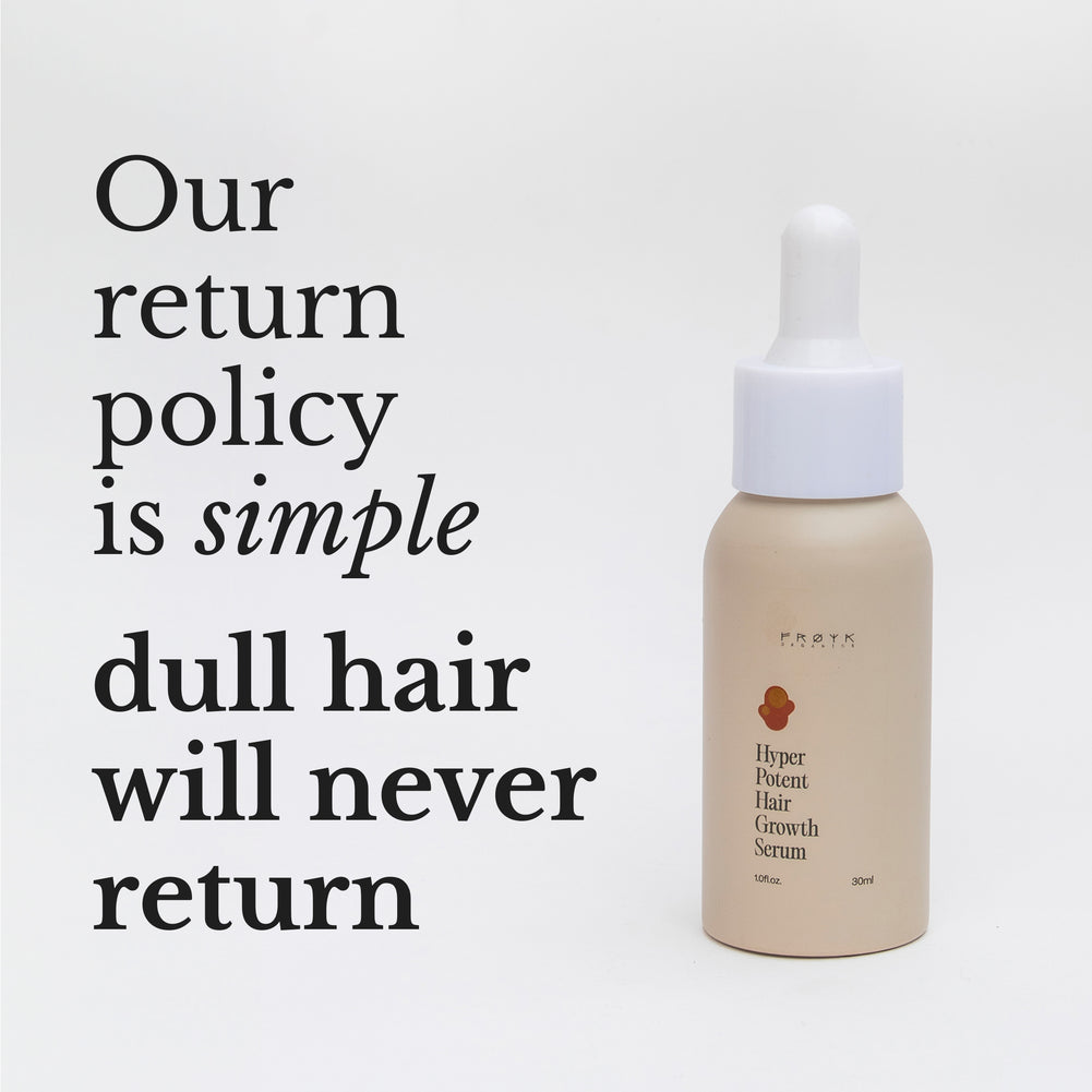 Before and after skin improvement with Frøya Organics Hair Growth Essentials Duo