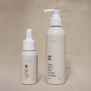 Frøya Organics Hair Growth Essentials Duo in glass jar with lid – hair growth set front view