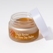 Frøya Organics Magic Revive & Glow Day Balm in glass jar with lid – organic day balm front view