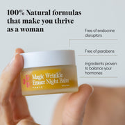 Before and after skin improvement with Frøya Organics Magic Wrinkle Eraser Night Balm