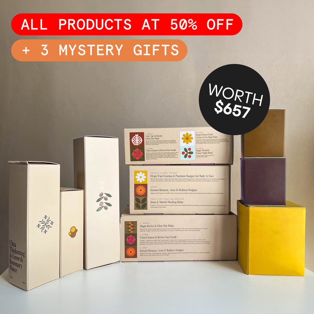 Mega Paquete de Regalo: Todos los productos con un 50% de descuento + 3 regalos