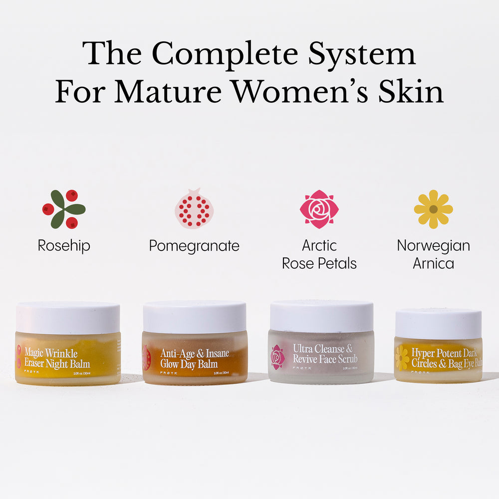 Before and after skin improvement with Frøya Organics Mega Gift Bundle
