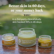 Frøya Organics Complete Natural Pharmacy 100% satisfaction money-back guarantee badge