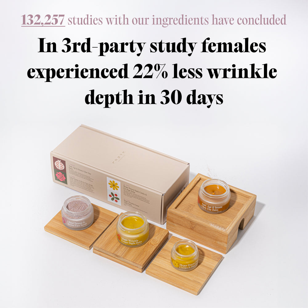 Before and after mature skin results with Frøya Organics Complete System