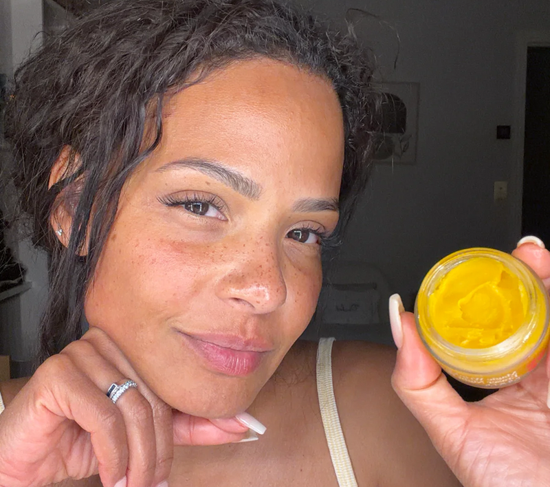 Christina Milian with Frøya Organics balm